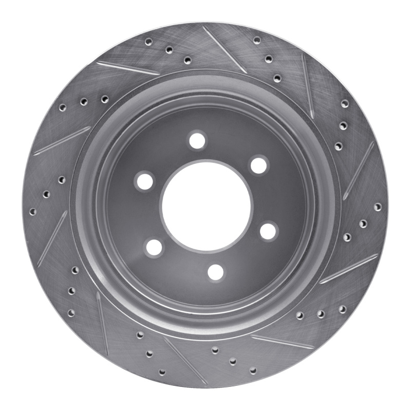 Ford F-150 Brake Rotor (1) - Rear Left - R1 Concepts - Drilled & Slotted - Silver - `12-`20